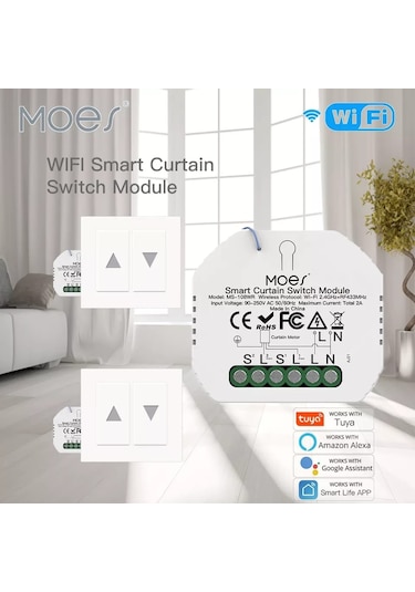 Tuya Destekli Akıllı Wifi +Rf Panjur Kepek Anahtarı