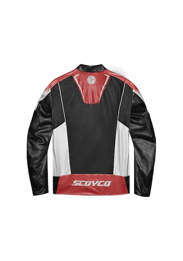 Scoyco Jk187 Deri Motosiklet Montu 65617 Kırmızı Siyah