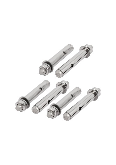 Iıvverr M8x70mm Paslanmaz Çelik Kol Ankraj Genişleme Cıvataları Gümüş Ton 6 Pcs M35