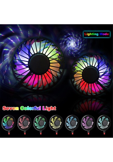 İkili Soğutma Boyun Fanı, Taşınabilir Usb Şarjlı Boyun Askılı Fan, İkili Soğutma Mini Fan, Led Işıklar Ve Aromaterapi İle Dış Mekan Tembel Fan.