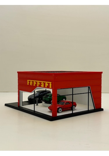3d Baskı 1/64 Ölçekli Ferrari Showroom Tasarımlı Diorama Araç Sergileme Garajı