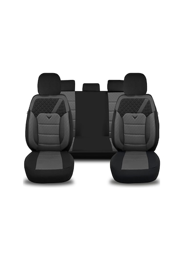 Pandami Oto Koltuk Kılıfı, Tam Set, Gofraj / Gri