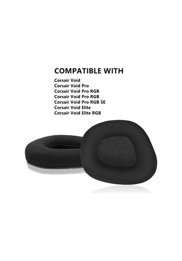 Corsair Void Pro Elite İçin Yedek Kulak Yastıkları, Stil: Baş Işını Yastığı Siyah