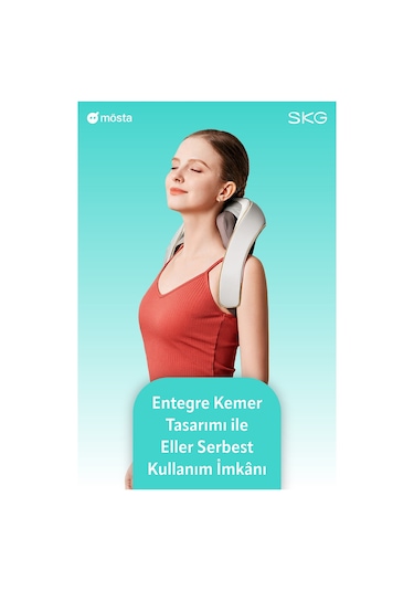 Skg H5 Mini Taşınabilir Omuz Ve Boyun Masaj Aleti, 6d Shiatsu Masaj Terapisi, Termoterapi Gri