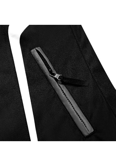 Motosiklet Montu Full Korumalı 4 Mevsim Maxdura Kumaş Ve Pu Deri Motor Mont Siyah Edt