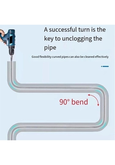Wealthglow 5 Metre Elektrikli Matkap Drenaj Tarama Yaylı Lavabo Borusu Kanalizasyon Uçlar Yok Fzp8zh
