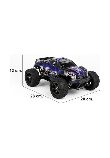 Remo 1635 1/16 Ölçek, 4wd Off Road Monster Truck Smax Mavi Kaportalı, Fırçasız Motorlu, 7.4v 1500mah Li-po Pilli, Rc Model Ar