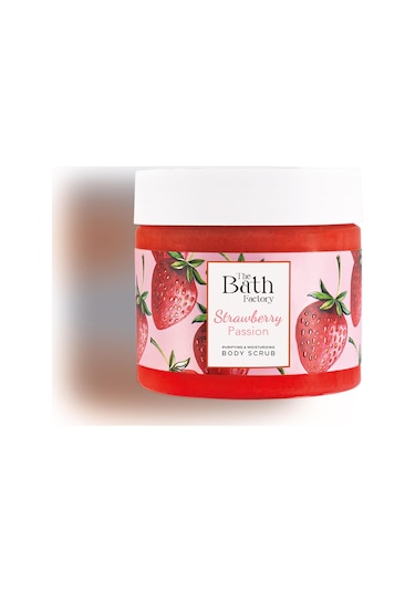 The Bath Factory Çilekli Vücut Peelingi + Çilekli Duş Jeli + Çilekli Köpük Sabun