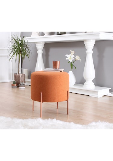 Lorencehome Copper Puf - Turuncu / Lorencehome