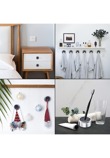 Youmex Abs Materyalli 3'lü Yuvarlak Duvarlı Havluluk, Yumuşak Silikon Pençeli, Kayma Engeli, Zarf/sıkma Montajlı Mutfak Ve Banyo Havlu Tutucu Diğer