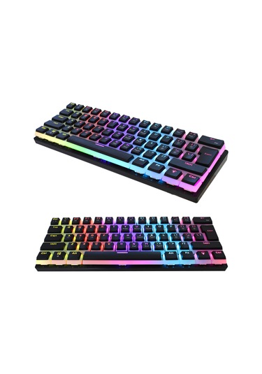 Yunboo 61 Tuşlu Mekanik Oyun Klavyesi - 12 Renkli Rgb Aydınlatma, Yeşil Switch, Pudding Tuş Takımı, 21 Tuş Çakışmasız