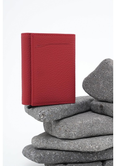 Erkek Mekanizmalı Deri Cüzdan Kırmızı 113570