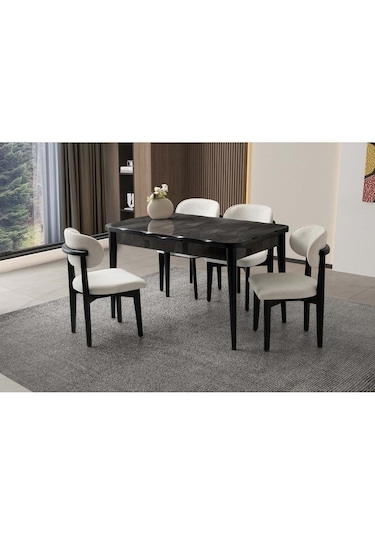 Mobilgen Irony 130+37 Kelebek Kütük Açılabilir Masa Siyah