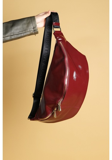 Venta Bordo Rugan Kadın Büyük Bel Çantası Bordo