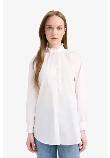 DeFacto Dik Yaka Terry Cotton Uzun Kollu Tesettür Gömlek Tunik F1356AX25SMER105 DeFacto Dik Yaka Terry Cotton Uzun Kollu Tesettür Gömlek Tunik F1356AX25SMER105