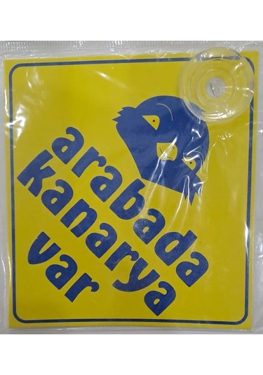 Araba Yazısı Sticker Vantuzlu 11 X 11 Cm - Arabada Kanarya Var