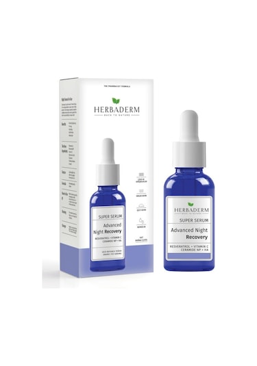 Herbaderm Süper Serum Sıkılaştırıcı Aydınlatıcı Onarıcı  Gece Serumu 30Ml