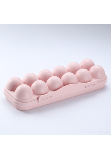 Ximistore9 Pembe 12 Hücreli Yumurta Saklama Kutusu, Kırılmaya Dayanıklı, Kapaklı, Klipsli, Stokta, Buzdolabı İçin Yumurta Muhafaza Aleti Diğer