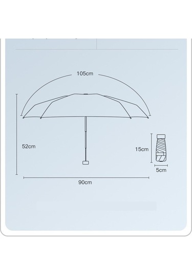 Yystore Kadın Altı Kemikli Ultra Hafif Mini Güneş Şemsiyesi Degrade Renk Tls9184 Açık Mavi