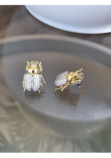 Zirkon Taşlı Begüm Khan Küpe Altın