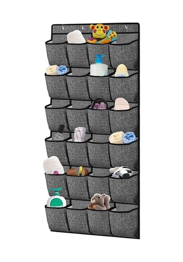 Trendooze Ev Yurt Odası Kapı Üstü 24 Cepli Siyah, Geniş Kullanım Siyah