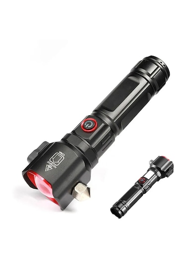 OR-2210-TG Şarjlı Teleskopik Zoom Özellikli Acil Durum El Feneri 8800 Mah Pil 30 Watt Siyah