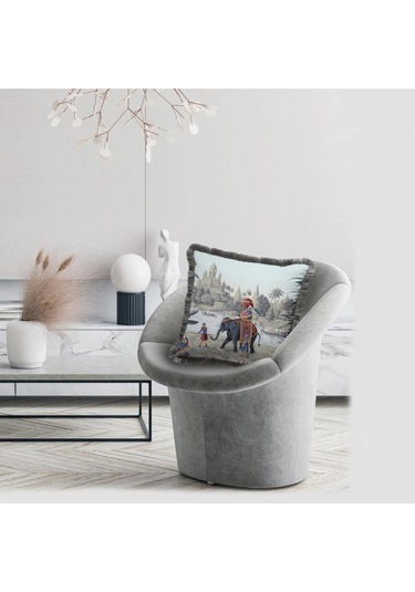 Otantik Manzara Yastık/kırlent Dolgu Boncuk Elyaf, Ulusl. Yıkama Ve Solmama Sertifikası Çok Renkli