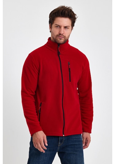 Monox Erkek Outdoor Fermuarlı Polar Ceket 001 Kırmızı