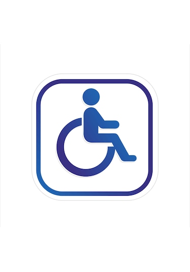 2 Adet 9x9 Cm Engelli Sticker Oto Araç Sürücü İşaret Uyarı Sticker Beyaz