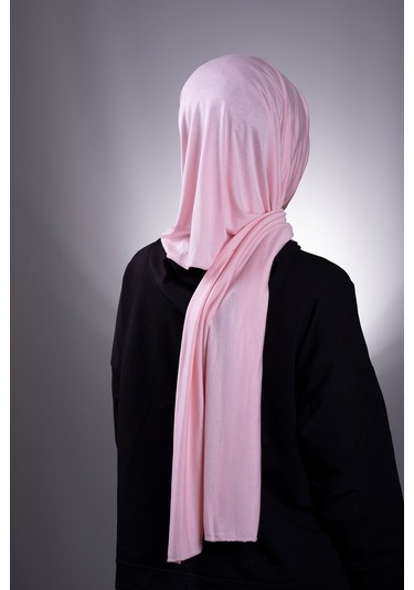 Pudra Düz Klasik Şal Viskon Kumaş Likralı Penye 202101_06 Pudra