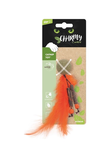 M-pets Charmy Bugbear Catnipli Tüylü Top Kedi Oyuncağı 11.5 Cm Turuncu