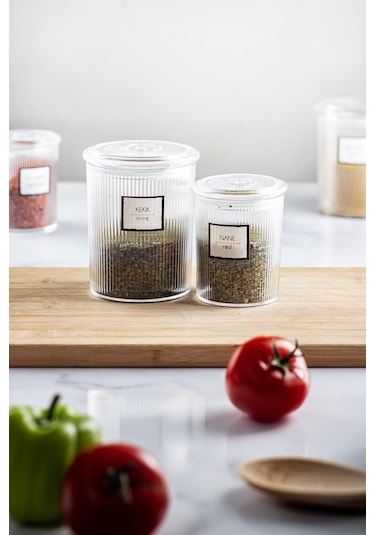 18'li Barok Yuvarlak 3 Boy Kavanoz Seti & Saklama Kabı & Erzak Kabı 6 2000 Ml, 6 1000 Ml ,6 500 Ml