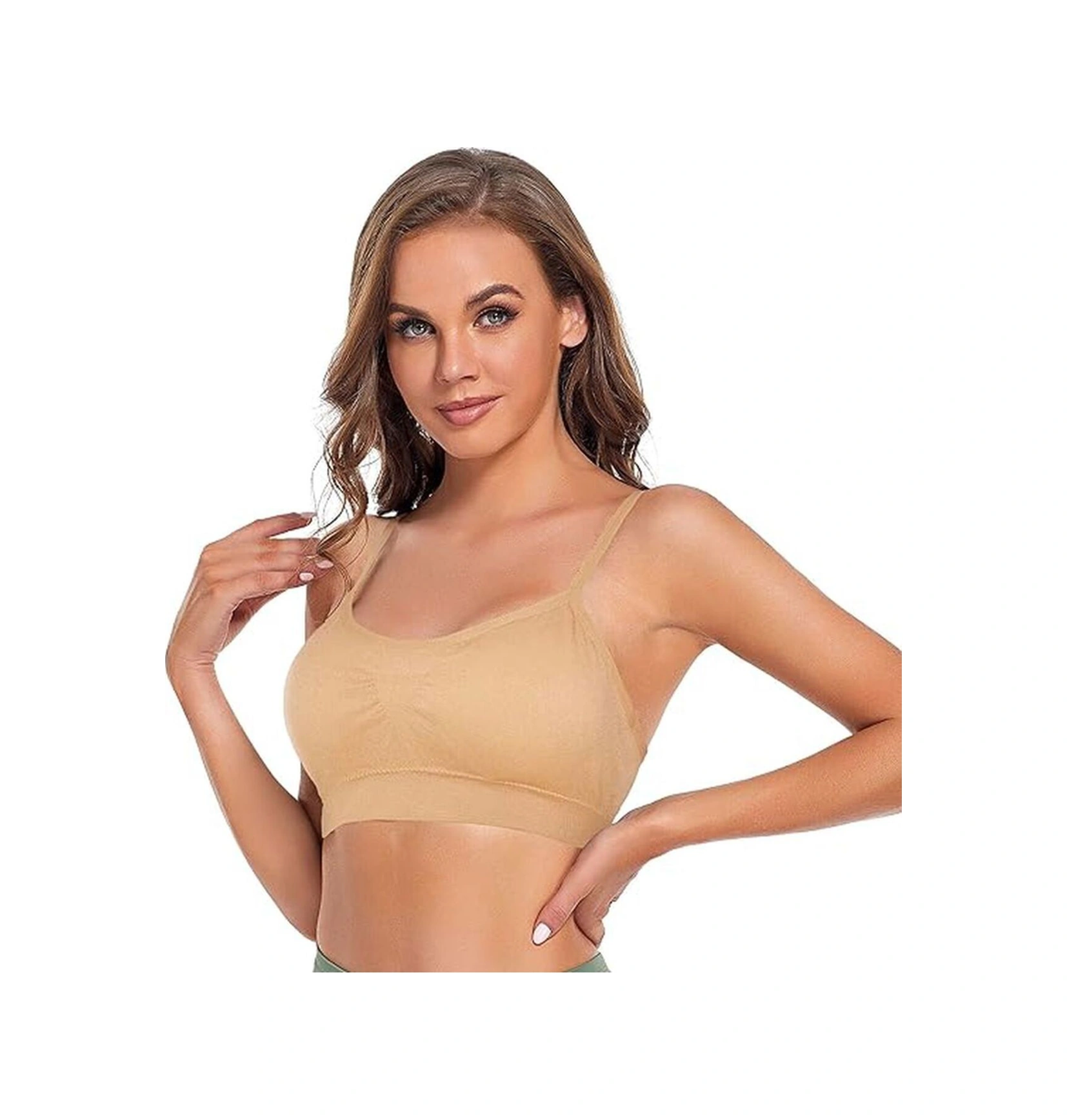 Tezzgelsin Kadın İnce Askılı Pedli Büstiyer Sütyen 3 Adet Siyah - Beyaz - Ten