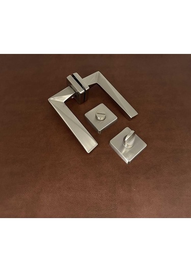 Vista Saten Kare Rozetli Wc Banyo Kapı Kolu 1 Takım