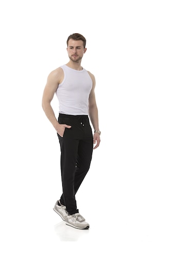 Monox Erkek Slim Fit Likralı Jogger Pantolon Siyah