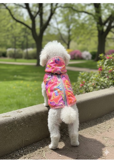 Patilinka Kedi Köpek Kışlık Kıyafet Gökkuşağı Pembe Yağmurluk