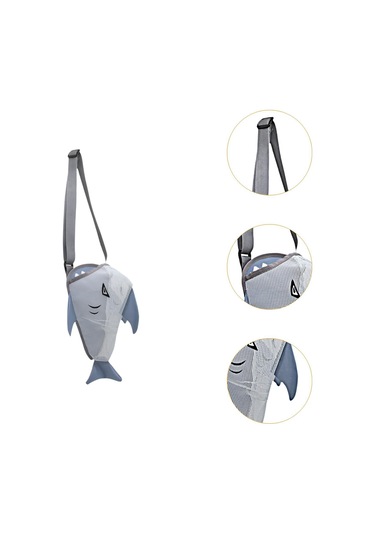 Suntek Yaz Çocukları Mesh Plaj Kabuk Torbası 25x18x15cm Çok Gri