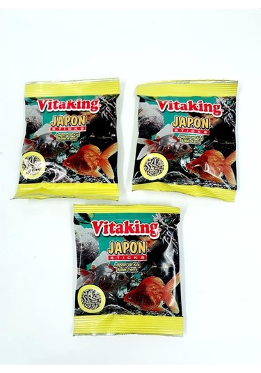 Vitaking Zarf Japon ve Koi Stick Balık Yemi 3 x 15 G