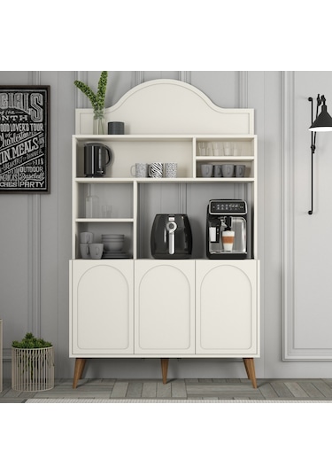 Lyon Kahve Köşesi 120cm - Krem / Ceviz