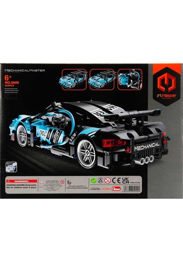 Çek Bırak Mavi Süper Araba 422 Parça Montajlı Yarış Arabası, Koleksiyon Ve Oyun Seti