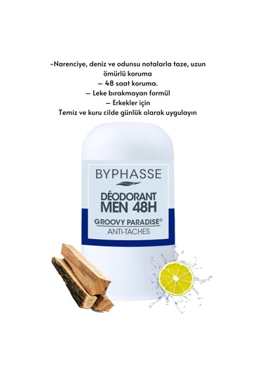 Byphasse Groovy Paradise 48H Erkek Roll-On Deodorant 50 ML