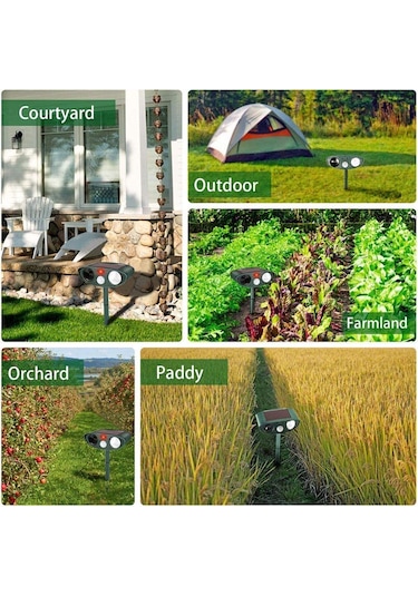 Lemestar Güneş Enerjili Ultrasonik Ve Enkare Işıklı Evcil Hayvan Kovucu - 480+ Saat Kullanim Süresi, 20 M² Alanda Etkili Abs Malzeme