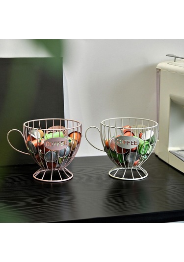 Suntek Kahve Kapsül Düzenleyici Depolama Sepeti Ekran Ev Dekoru Pembe