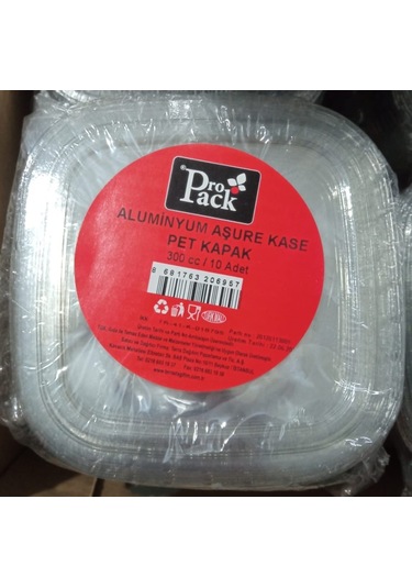 Propack Kapaklı Aluminyum 10'Lu Kase 300 Cc