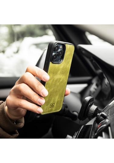Bouletta Apple Uyumlu iPhone 13 Pro Max Deri Cüzdanlı Kılıf Tn19 Yeşil