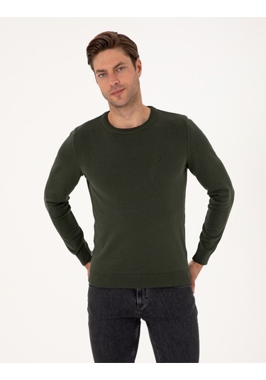 Pierre Cardin Erkek Koyu Haki Kazak /triko 50315509-vr111 Koyu Haki