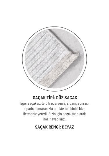 Lidya Bukle Beyaz Çizgili Halı Kaydırmaz, Kadife Hissi, Kolay Temizlik, Antibakteriyel, Modern Beyaz