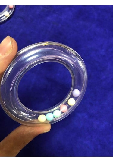 Şeffaf Plastik Bebek Çıngırak 80mm - Bebe Çıngırağı Çok Renkli