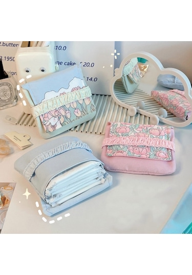 Sones Bd0443 2 Adet Karikatür Desenli Büyük Kapasiteli Hijyenik Saklama Poşeti Kırmızı Çiçek Kırmızı