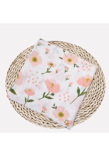 Dolıty Yumuşak Muslin Bebek Kundaklama Battaniye Çiçek Çiçek Çok Renkli